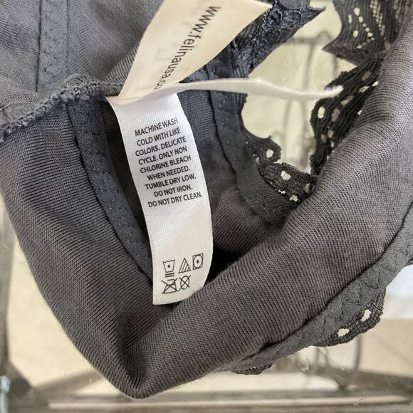 Felina Bra Women's  M Bralette Wireless Unlined Racerback stretchy  Lace Gray - Picture 7 of 10